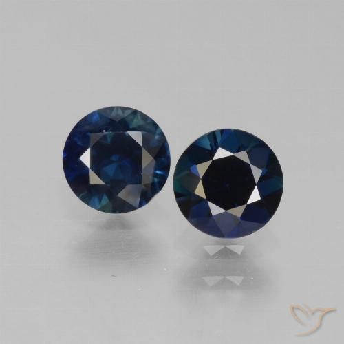 1.16ctw Natural Azul escuro Safira, Redondo, VS