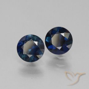 Pedras preciosas de Safira Azul escuro natural de 1.16 ct, Redondo, VS