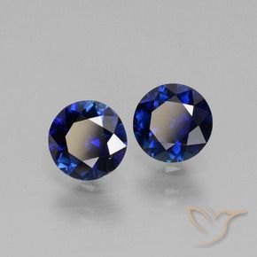 Pedras preciosas de Safira Azul escuro natural de 1.09 ct, Redondo, VS