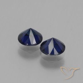Pedras preciosas de Safira Azul escuro natural de 1,15 ct, Corte Redondo, VS