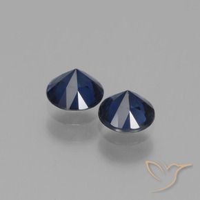 Pedras preciosas de Safira Azul escuro natural de 1.01 ct, Redondo, VS