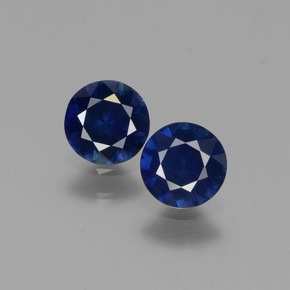 Pedras preciosas de safira azul natural de 0,99 ct, corte redondo, VS
