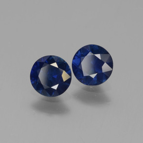 Pedras preciosas de safira azul natural de 0,99 ct, corte redondo, VS