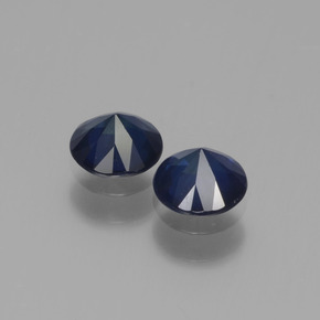 Pedras preciosas de safira azul natural de 0,99 ct, corte redondo, VS