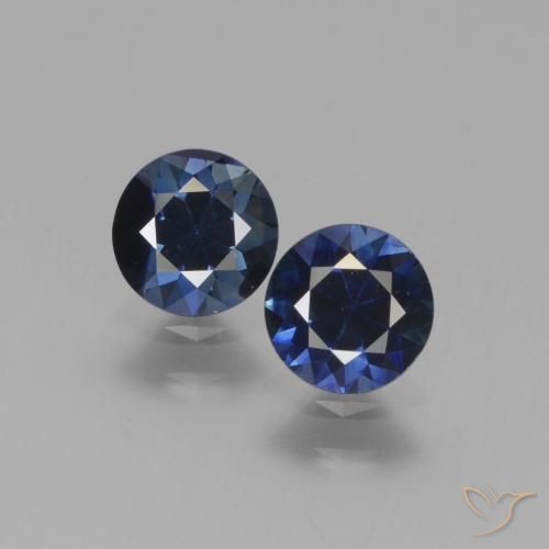 1.12ctw Natural Crepúsculo Azul Safira, Redondo, VS