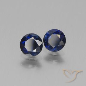 Pedras preciosas de Safira Azul profundo natural de 1.07 ct, Redondo, VS