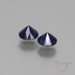 Pedras preciosas de Safira Azul profundo natural de 1.07 ct, Redondo, VS
