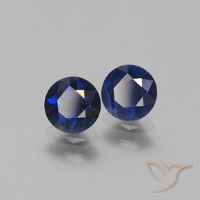 Pedras preciosas de Safira Azul-marinho natural de 1.31 ct, Redondo, VS