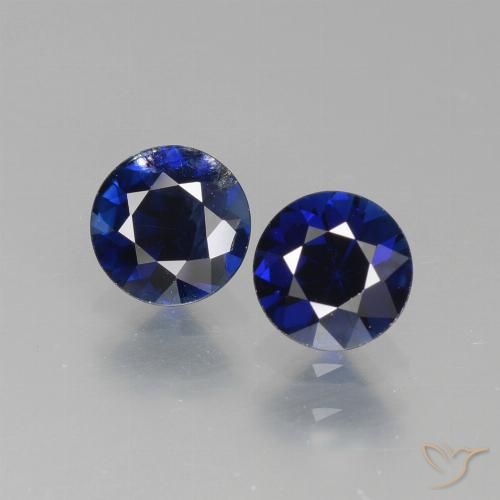 Safira azul solta de 1,31 quilates, diamante lapidado de 5,2 mm de Madagascar, Photo A