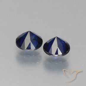 Pedras preciosas de Safira Azul escuro natural de 1.31 ct, Redondo, VS-SI