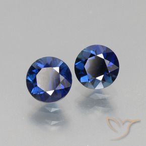 Pedras preciosas de Safira Azul escuro natural de 1.29 ct, Redondo, VS