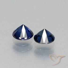Pedras preciosas de Safira Azul escuro natural de 1.29 ct, Redondo, VS