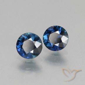 Pedras preciosas de Safira Azul Escuro natural de 1.14 ct, Redondo, VS
