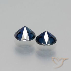 Pedras preciosas de Safira Azul Escuro natural de 1.14 ct, Redondo, VS
