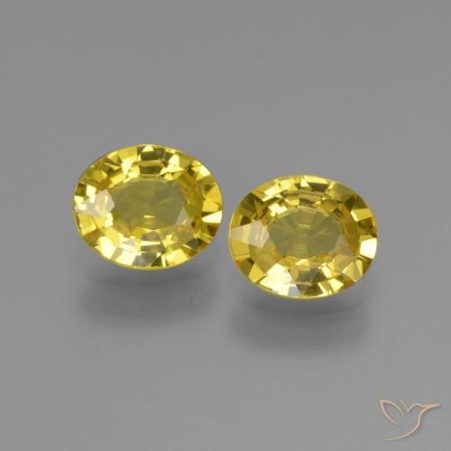 1.31ctw Natural amarelo médio Safira, oval, VVS-VS