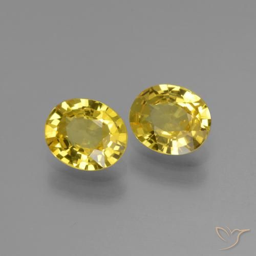 Pedras preciosas de Safira amarelo médio natural de 1.31 ct, oval, VVS-VS