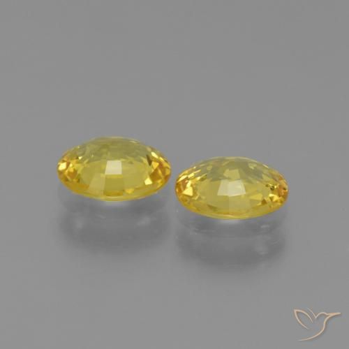 Pedras preciosas de Safira amarelo médio natural de 1.31 ct, oval, VVS-VS