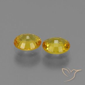 Pedras preciosas de Safira Amarelo natural de 1.48 ct, oval, VS