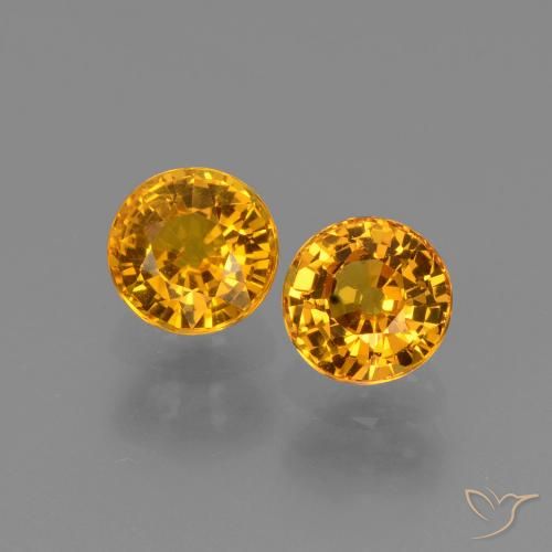 1.36ctw Natural Laranja Profundo-Ouro Safira, Redondo, VS