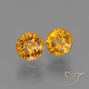 Pedras preciosas de Safira Laranja-Ouro natural de 1.47 ct, Redondo, VS