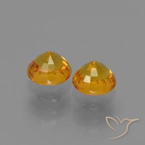 Pedras preciosas de Safira Laranja-Ouro natural de 1.47 ct, Redondo, VS