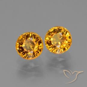 Pedras preciosas de Safira Laranja-dourado médio natural de 1.56 ct, Redondo, VS