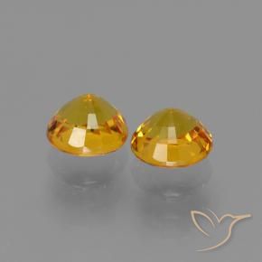Pedras preciosas de Safira Laranja-dourado médio natural de 1.56 ct, Redondo, VS