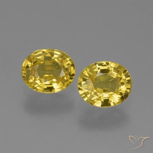 1.41ctw Natural amarelo médio Safira, oval, VVS