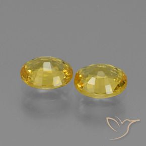 Pedras preciosas de Safira amarelo médio natural de 1.41 ct, oval, VVS