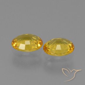 Pedras preciosas de Safira Amarelo escuro natural de 1.34 ct, oval, VVS-VS