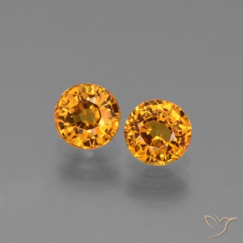 1.27ctw Natural Laranja Profundo-Ouro Safira, Redondo, VS