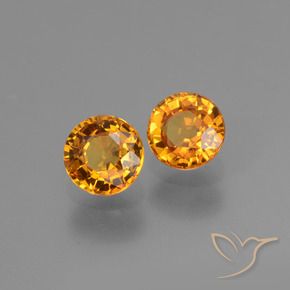 Pedras preciosas de Safira Laranja escuro natural de 1.30 ct, Redondo, VS