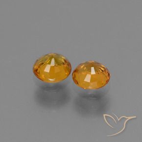Pedras preciosas de Safira Laranja escuro natural de 1.30 ct, Redondo, VS