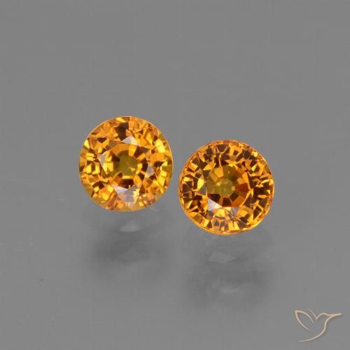1.32ctw Natural Laranja escuro-dourado Safira, Redondo, VVS-VS