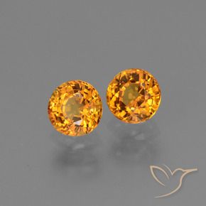 Pedras preciosas de Safira Laranja escuro-dourado natural de 1.32 ct, Redondo, VVS-VS