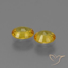 Pedras preciosas de Safira Mel amarelo natural de 1.43 ct, oval, VVS-VS