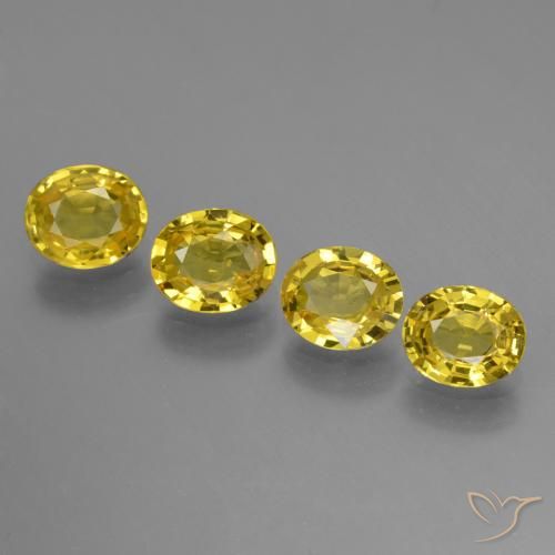 2.94ctw Natural amarelo médio Safira, oval, VVS-VS
