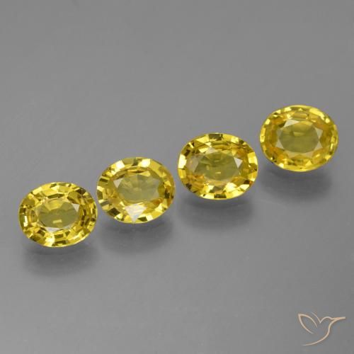Pedras preciosas de Safira amarelo médio natural de 2.94 ct, oval, VVS-VS