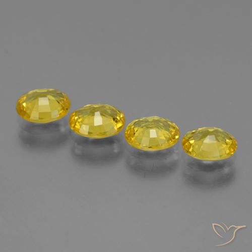 Pedras preciosas de Safira amarelo médio natural de 2.94 ct, oval, VVS-VS