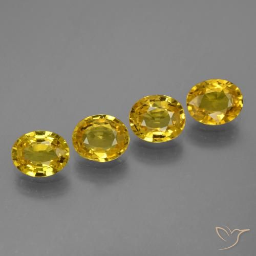 2.92ctw Natural amarelo médio Safira, oval, VVS-VS