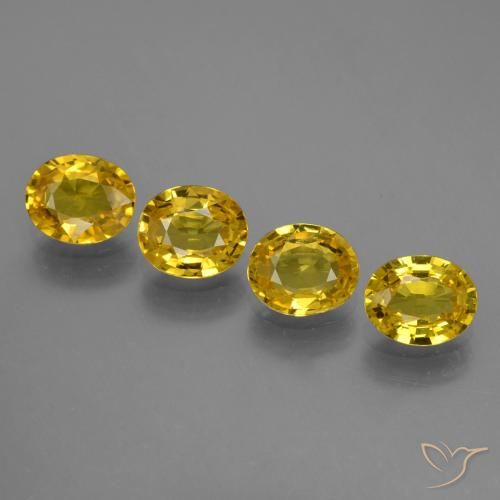 Pedras preciosas de Safira amarelo médio natural de 2.92 ct, oval, VVS-VS