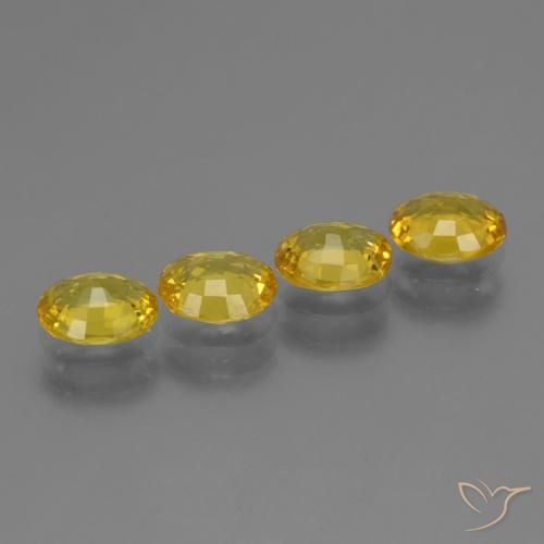 Pedras preciosas de Safira amarelo médio natural de 2.92 ct, oval, VVS-VS