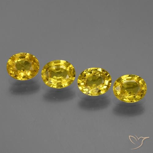 3.00ctw Natural amarelo médio Safira, oval, VS