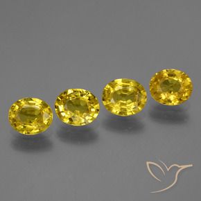 Pedras preciosas de Safira amarelo médio natural de 3.00 ct, oval, VS