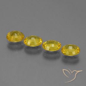 Pedras preciosas de Safira amarelo médio natural de 3.00 ct, oval, VS