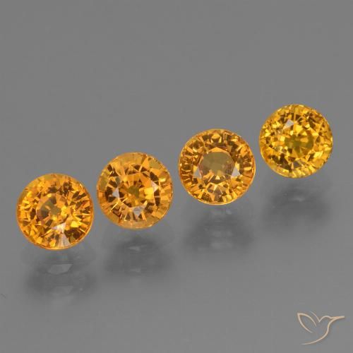 2.92ctw Natural Laranja Profundo-Ouro Safira, Redondo, VVS-VS