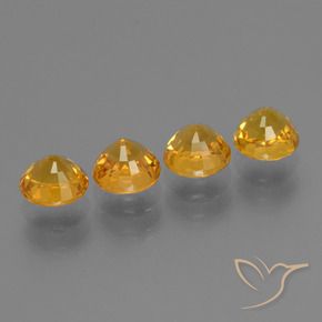 Pedras preciosas de Safira Laranja Profundo-Ouro natural de 2.92 ct, Redondo, VVS-VS