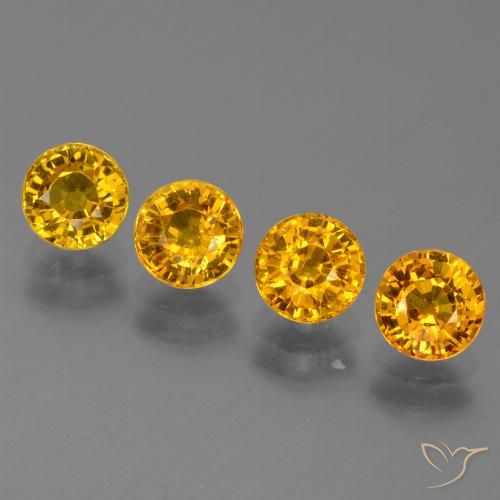 3.02ctw Natural Laranja Dourado Profundo Safira, Redondo, VS