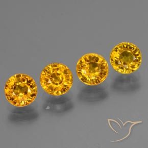 Pedras preciosas de Safira Laranja Dourado Profundo natural de 3.02 ct, Redondo, VS