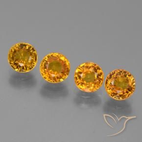 Pedras preciosas de Safira Ouro natural de 2.80 ct, Redondo, VVS-VS